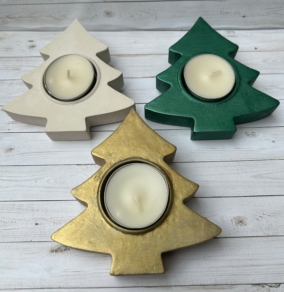 Hand Casted Tree Tealight Candle Holder for Painting Dot Art Etsy