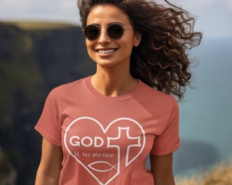 Deus é tudo que você precisa - Camiseta cristã