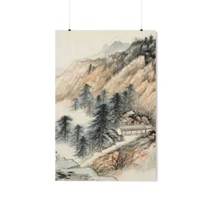 China mountain art replica Poster verticali opachi premium