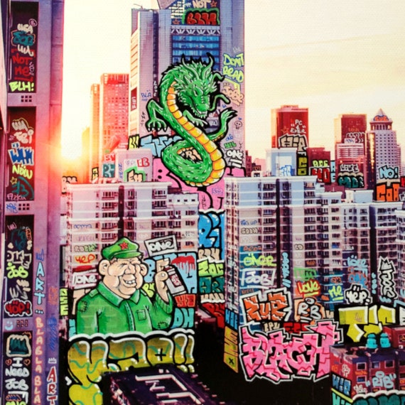Beijing Graffiti streetart vandal / Limited edition signed and numbered by BLACH®