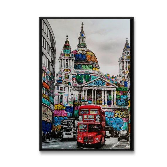 London Bus Rouge . POSTER , Toile XXL, STICKER  !