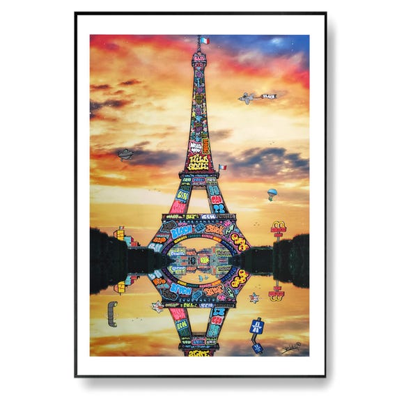 Paris Eiffel Tower Reflection / Limited edition hand signed by Blach®