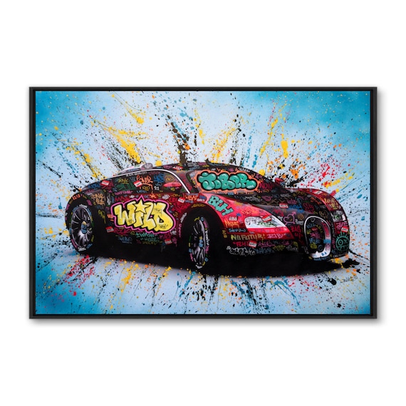 Bugatti Veyron / Art Graffiti vandal Streetart / POSTER , Toile XXL, STICKER /