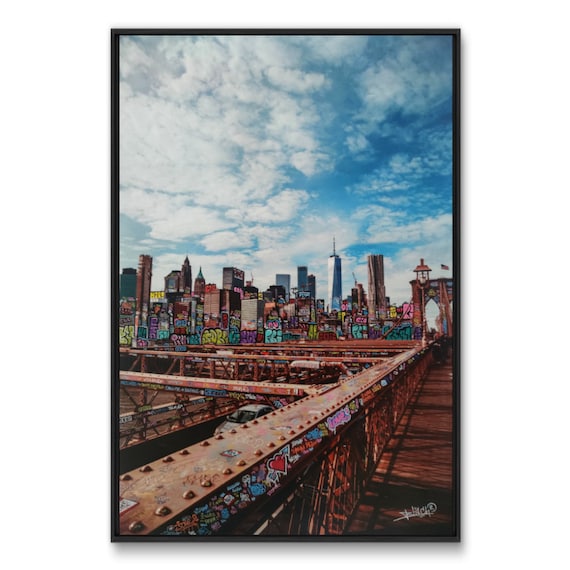 Poster open edition/ New Brooklyn Love Bridge Graffiti vandal Streetart. POSTER , Toile XXL, STICKER  !