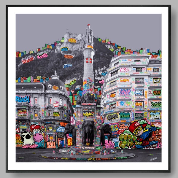 Chambéry Vindieu : Les éléphants vandalisés. Art by Blach®