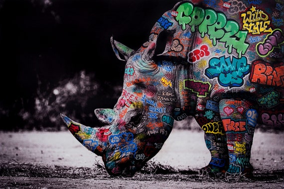 Rhino Graffiti / Limited edition signed and numbered by Blach®