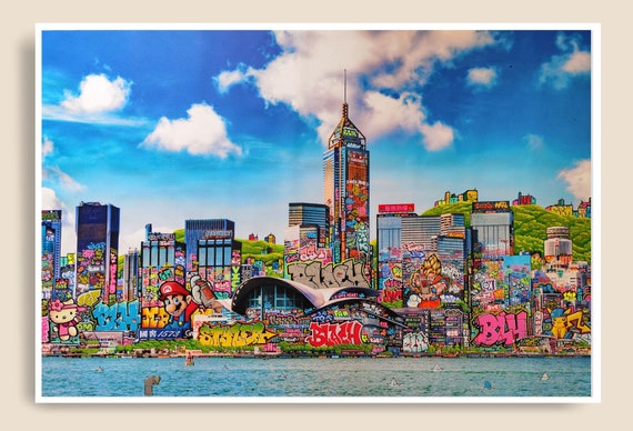 Victoria Harbour, green and pop star / Limited edition signed and numbered by Blach®