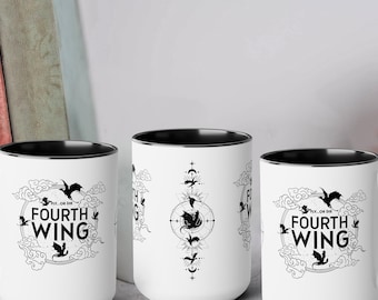 15oz, Fourth Wing  Coffee Mug, Bookish, Basgiath, Iron Flame Merch, Coffee Lover Gift, Gift for Coffeelover, Microwave Safe, Dishwasher Safe