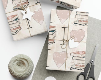 Bookish Wrapping Paper, Unique Gift Wrap, Birthday Gift for booklover, gift wrap for book club gift, unique wrapping paper,