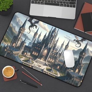 Fourth Wing Merch, Desk Mat for Book Lover, Basgiath War College, Dragon Rider, Bookish Desk Mat, BookLover Gift, Iron Flame, Sorrengail image 3