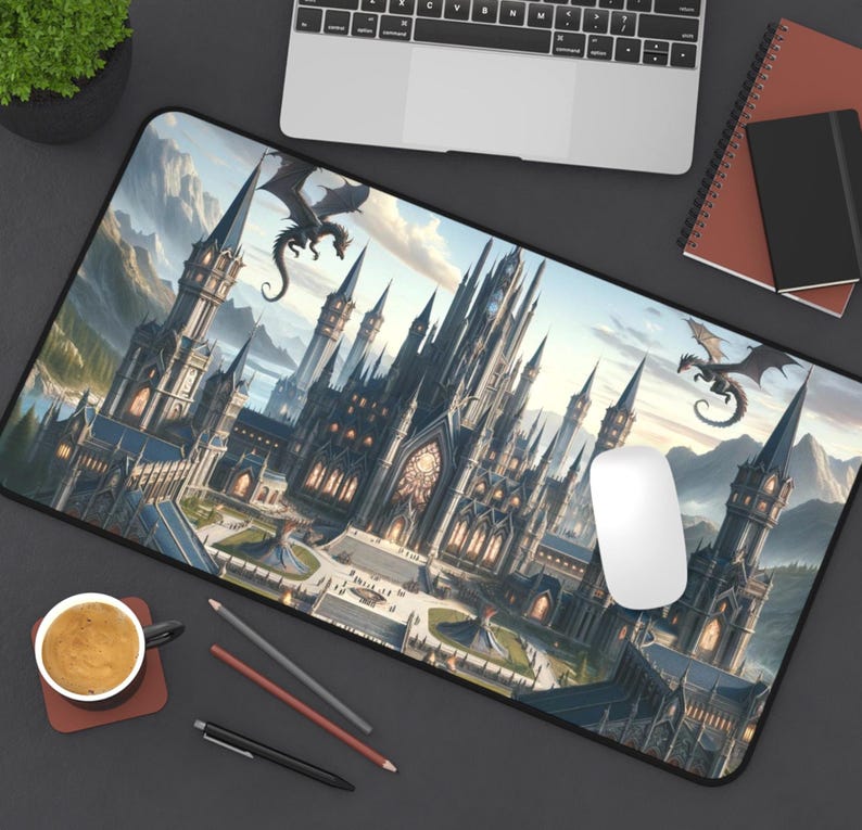 Fourth Wing Merch, Desk Mat for Book Lover, Basgiath War College, Dragon Rider, Bookish Desk Mat, BookLover Gift, Iron Flame, Sorrengail image 3