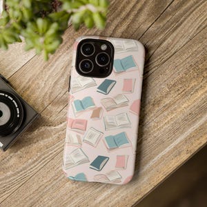 Funda para teléfono con temática de libros, iPhone 16, iPhone 15, Samsung Galaxy, BookLover, Google Pixel, funda duradera para iPhone con forma de libro, bibliotecario, regalo para lector
