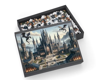 Basgiath War College Puzzle, Fourth Wing Merch, Bookish Gift, Booklover Puzzle, Gift for Reader (96, 252, 500, 1000-Piece)
