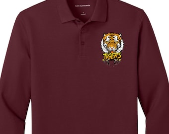 Port Authority® K200LS Wearever Signature Pique Long Sleeve Polo with Tiger Emblem