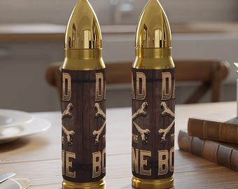 Dad to the Bone Bullet Shaped 16OZ Stainless Steel Tumbler