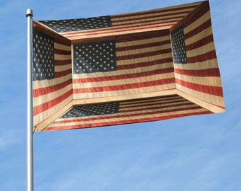 3D Illusion American Flag 5 x 8 Feet Banner