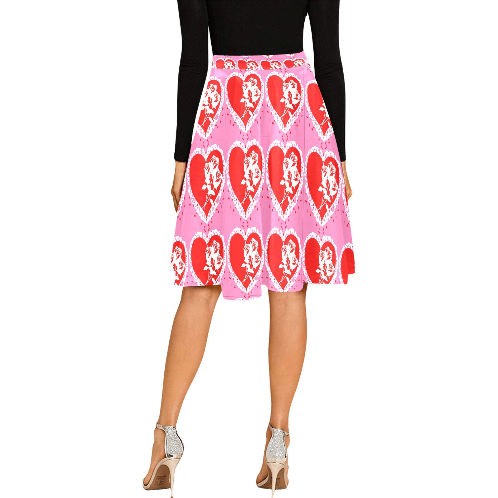 Pink heart midi skirt hot sale