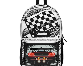 Mochila personalizada de carro de corrida: Esportes, Escola e Viagem