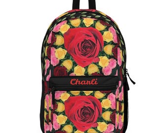 Embroidered Boho Mini Backpack Floral Mandala Red Rose Festival Bag Black Gold Embroidered Boho Mini Backpack Floral Mandala Red Rose  main image 2
