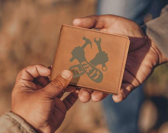 Mr. Fix It Mechanic Design Graphic Leather Wallet