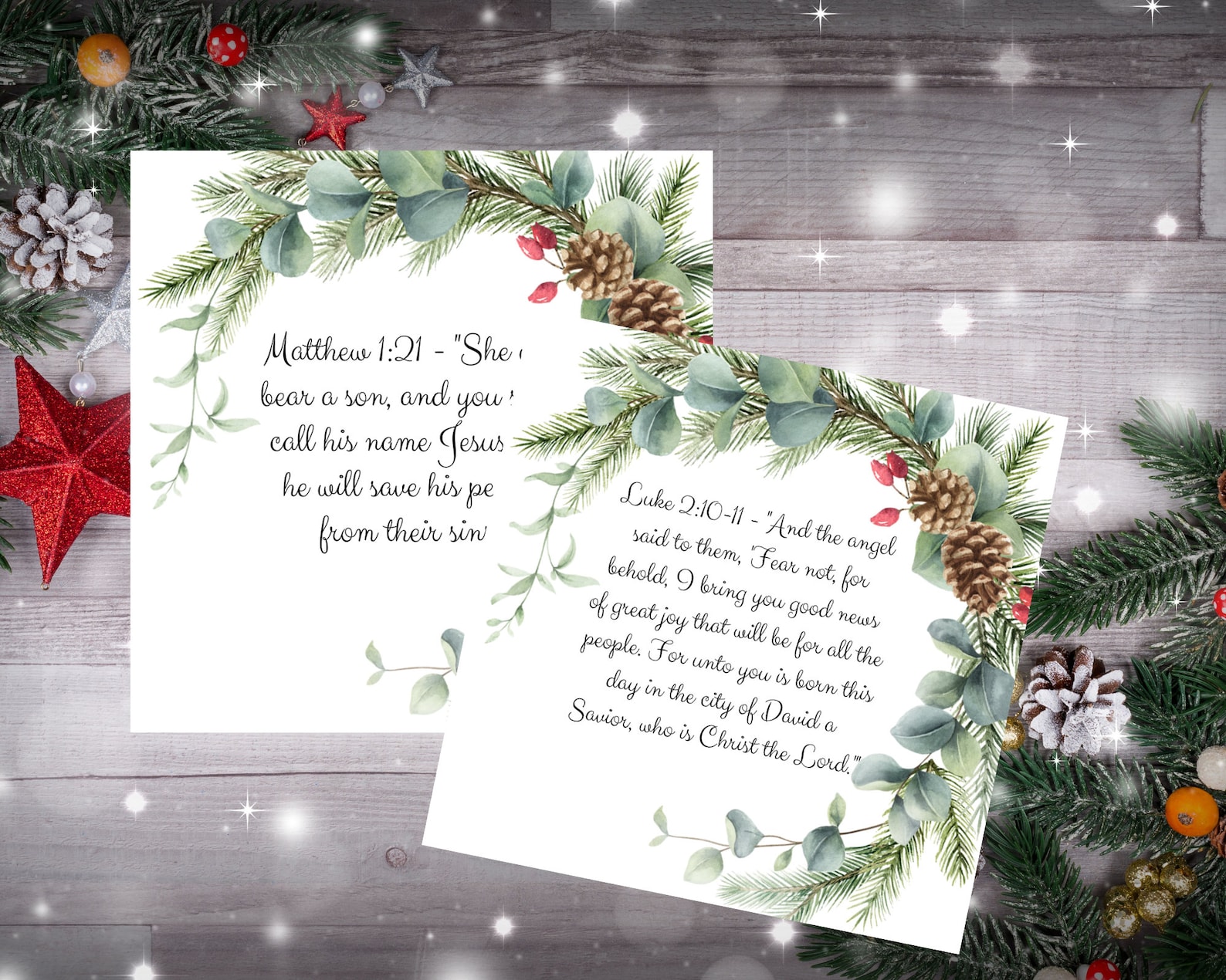 25 Christmas Scripture Cards | Bible Verse Tags | Christmas Reading ...