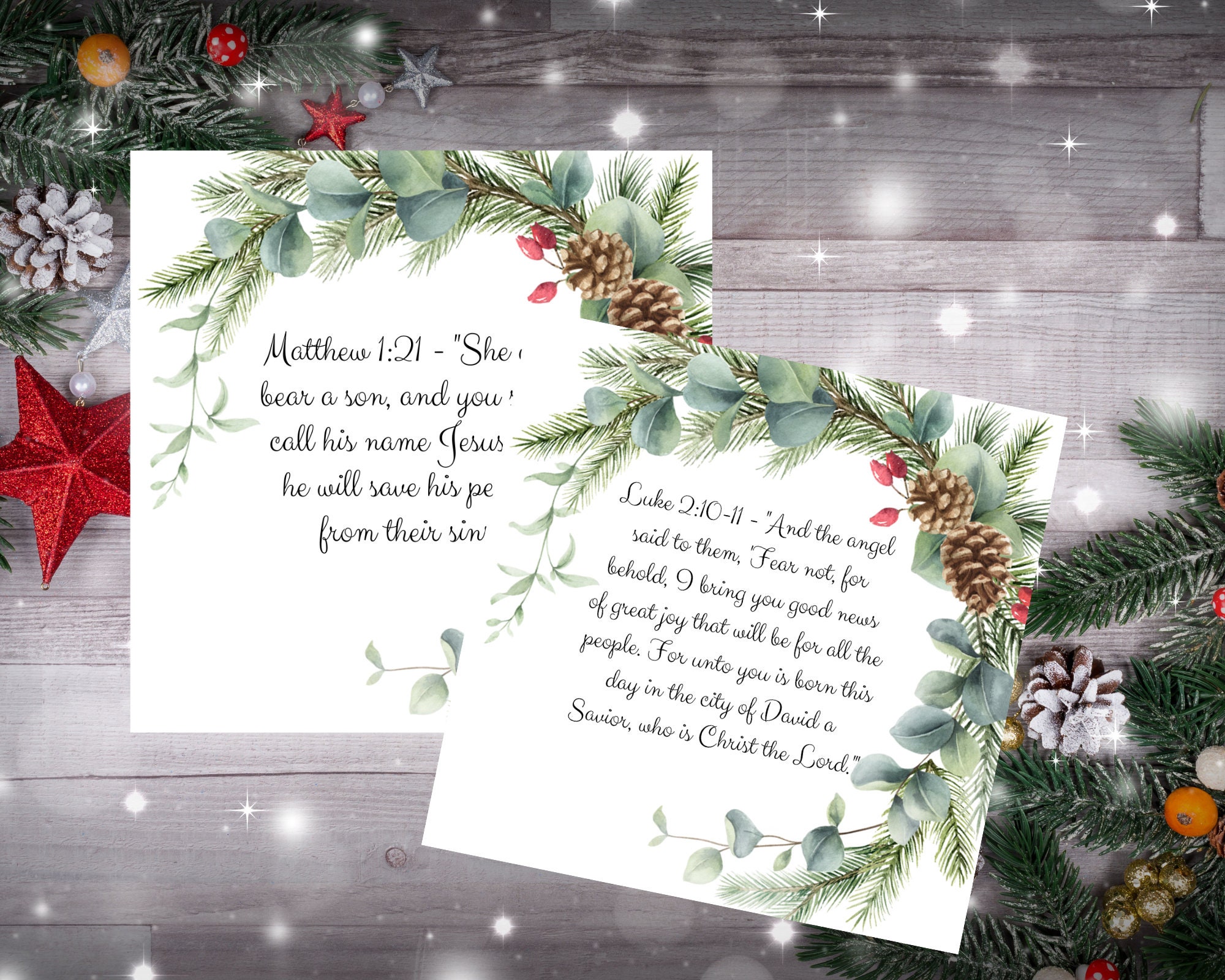 Tarjetas navideñas con versículos bíblicos / Etiquetas con versículos  bíblicos (Descarga digital) - Etsy México, image size:2000x1600