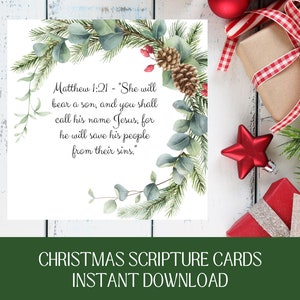 25 Tarjetas de Escrituras de Navidad / Etiquetas de Versículos Bíblicos / Lectura de Navidad / Devocionales Cristianos / Descarga Digital Instantánea Imprimible