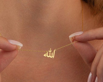 Allah hanger 18k vergulde minimalistische Allah Neckless RVS islamitische sieraden Islamitische Neckless Sliver plated sieraden cadeau
