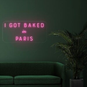 Letreiro de neon LED personalizado "I got baked in" | Letreiro para cafeterias e restaurantes | Letreiro para padarias | Letreiro de neon para empresas | Arte de parede chique | Presente