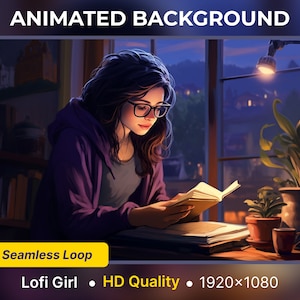 Animated Virtual Background Lofi Girl Vtuber Background Twitch Stream lofi art twitch Overlay lofi Animated twitch Scene Vtuber Overlay