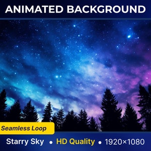 Animated background Starry Sky animated Twitch screen looped Vtuber Background Twitch scene sky vtuber room Animated Twitch Overlay