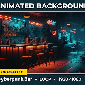 Animated Virtual Background A Cool Evening Bar Looped Vtuber Background Twitch Streaming Moving Wallpaper seamlessly Loop Twitch Background