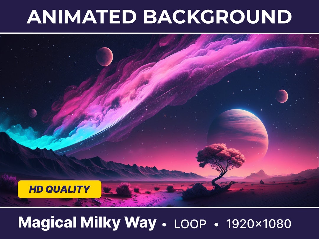 Animated Virtual Background Magical Milky Way Seamless Looped Vtuber ...
