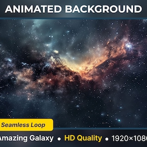 Animated background Amazing Galaxy animated Twitch screen looped Vtuber Background Twitch scene sky vtuber room Animated Twitch Overlay