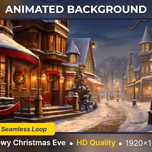 Animated Background Stream Screen Christmas Eve Vtuber lofi Background Twitch Streaming animated twitch Scene lofi Animated Winter Overlay