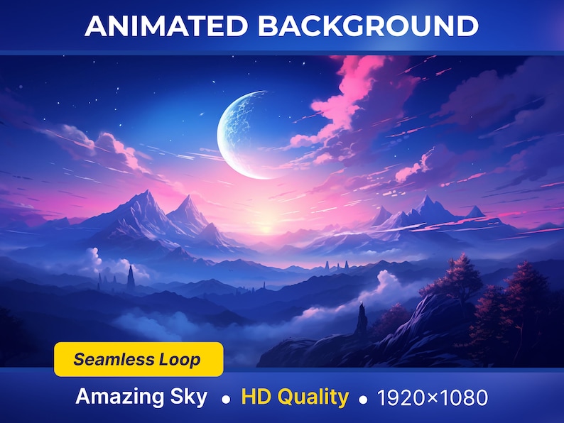 Looped Image Animated Background Amazing Sky Animated Twitch Screen Looped - Etsy