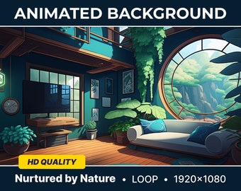 Animated Virtual Background Nurtured by Nature Looped Vtuber Background Twitch Streaming Moving Wallpaper seamlessly Loop Lofi Background