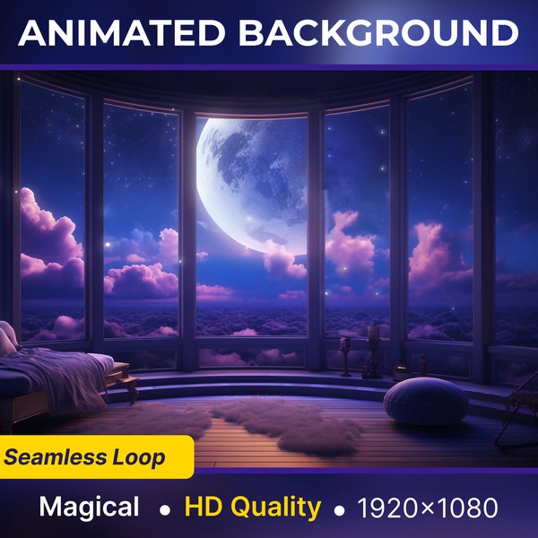 Animated Virtual Background Magical twitch overlay Looped Vtuber Background Twitch Streaming Moving Wallpaper Twitch Background