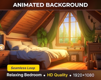 Arrière-plan animé Chambre relaxante Twitch Stream twitch Écran animé twitch Scène lofi vtuber background Vtuber Room Twitch overlay