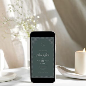 Eleganter Eukalyptus Eid Einladungsvorlage: Handy Karte, Iftar Dinner (Digitaler Download)