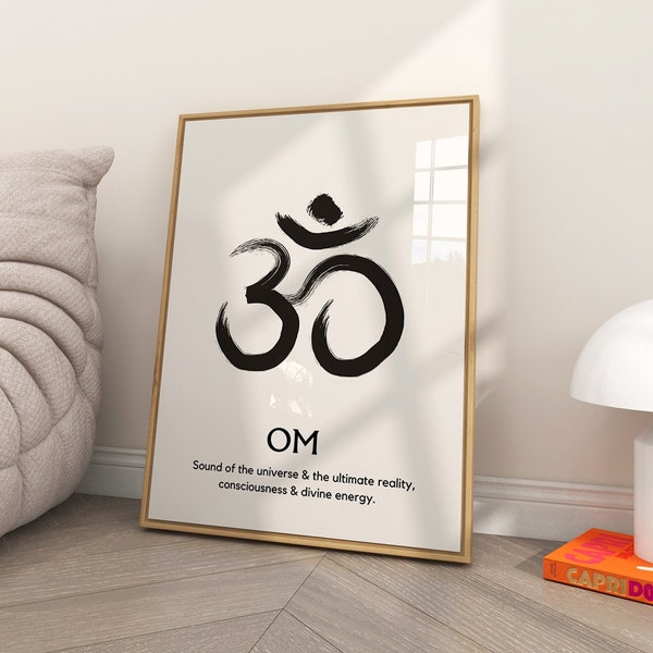 Om zen wall art | Printable | Zen symbol digital download | Om meaning print |Mindful art poster| Spiritual design |Abstract wall art