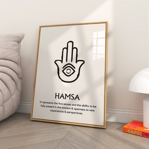 Hamsa zen wall art | Printable | Zen symbol digital download | Hamsa meaning print |Mindful art poster| Spiritual design |Abstract wall art