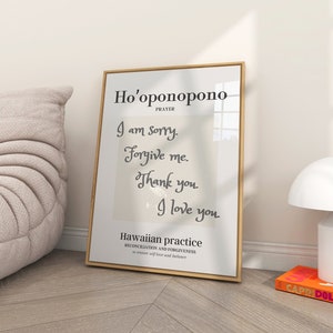 Ho'oponopono Meditation Poster | Meditationspraxis | Druckbare Kunst | Sofortiger digitaler Download | Vergebung & Versöhnung | Wanddekoration
