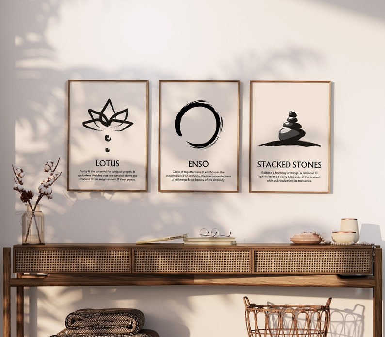 Zen Symbols & Meaning set of 8 Printable Digital Download Etsy