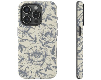 Phone Case Wall Paper Floral Botanical Print Phone Case For Iphone Samsung Galaxy Google Pixel Phone Case Blue Cream Floral Phone Case | 14