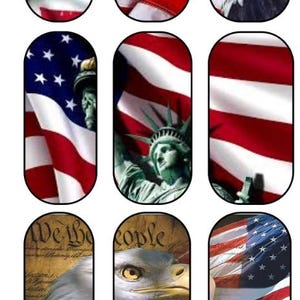 4th of July Waterslide Nail Decals