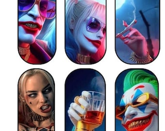 HarleyQxJoker Waterslide Nail Decals