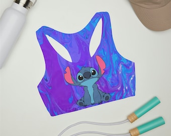 Lilo and stitch girls' double lined seamless sports Bra