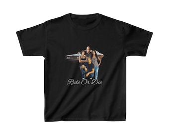 Ride or die, fast and furious, t-shirt en coton lourd pour enfants