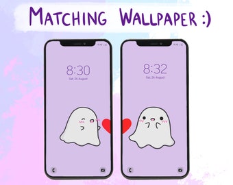 Cute Ghost Matching Wallpaper | Iphone & Samsung | Couple Background